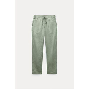 Women's Zara Green Drawstring Trousers Size XS